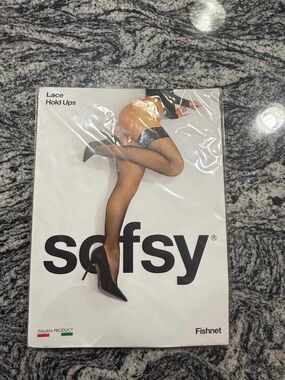 Xxs/Xs Black Fishnet Lace Hold-Ups